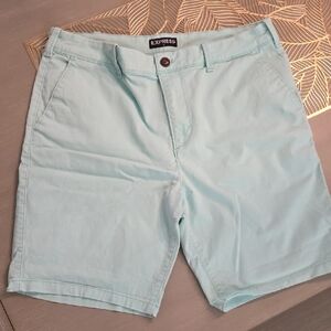 Express Men's Aqua Flat Front Shorts